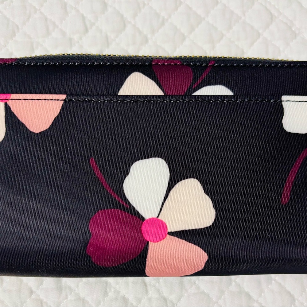 NWT Kate Spade Black and Pink Floral Wallet - Picture 2 of 4